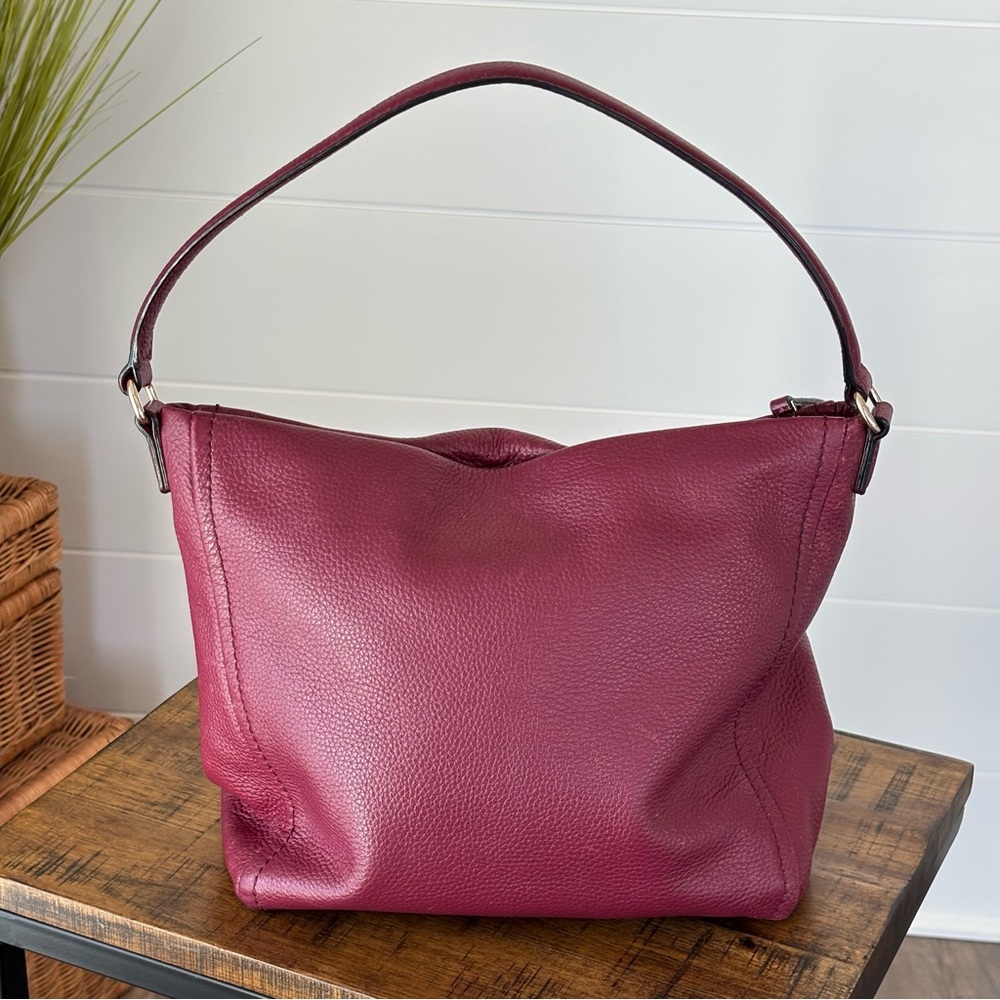Kate Spade Cobble Hill Teagan Leather Hobo Bag in Merlot - Picture 14 of 16